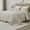 Beige, variant on Oversized Cal King Bedspread 120x120 Lightweight Quilted Coverlet Set 3 Pieces 1 Quilt 2 Pillow Shams Soft Denim Luxury Bedding