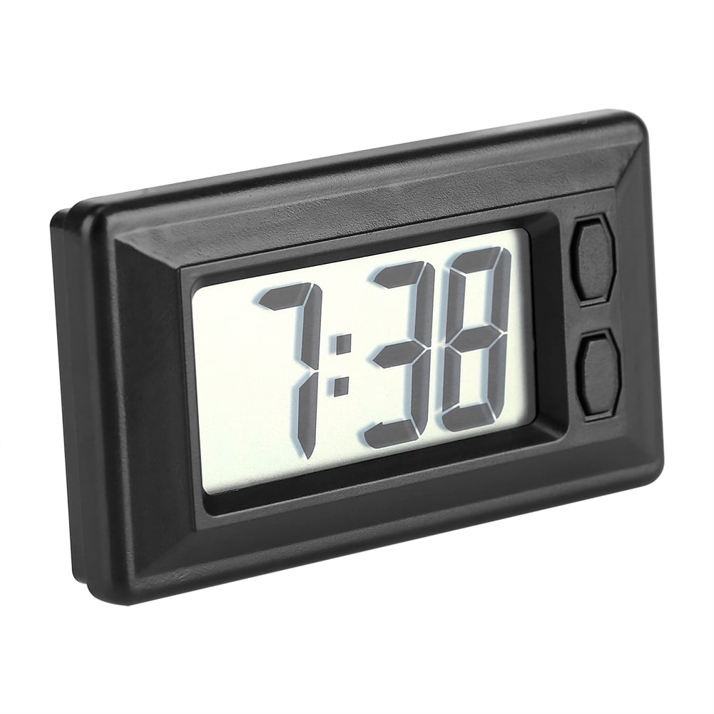 Ultra-Thin LCD Digital Display Car Vehicle Dashboard Clock with Calendar 77x42.4x17.7 mm Electronic Clock with Adhesive Pad LCD Digital Date Time Calendar Display for Car Dashboard Home Desk Office