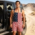 thumbnail image 6 of 250th Anniversary Mens American Flag Overalls Shorts Jumpsuit 4th of July Bib Coveralls, 6 of 12