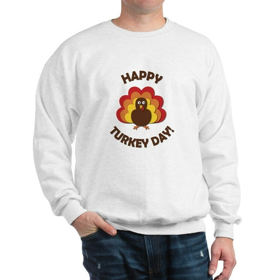 CafePress - Happy Turkey Day! Sweatshirt - Crew Neck Sweatshirt