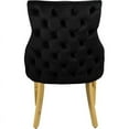 thumbnail image 2 of Meridian Furniture Tuft Black Velvet Dining Chair in Gold Finish (Set of 2), 2 of 6