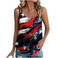 thumbnail image 2 of American Flag Tank Top Womens Red White and Blue Tank Top for Women Memorial Day Tank American Flag Tops Women Spring and Summer Tank Eyelet Embroidery Neck Print Casual Fashion Top, 2 of 6