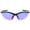 Black / Blue Purple Mirror, variant on TR-90 Semi Rimless Sports Wrap Sunglasses Ribbed Arms Mirrored Lens 74mm (Red / Red Mirror)