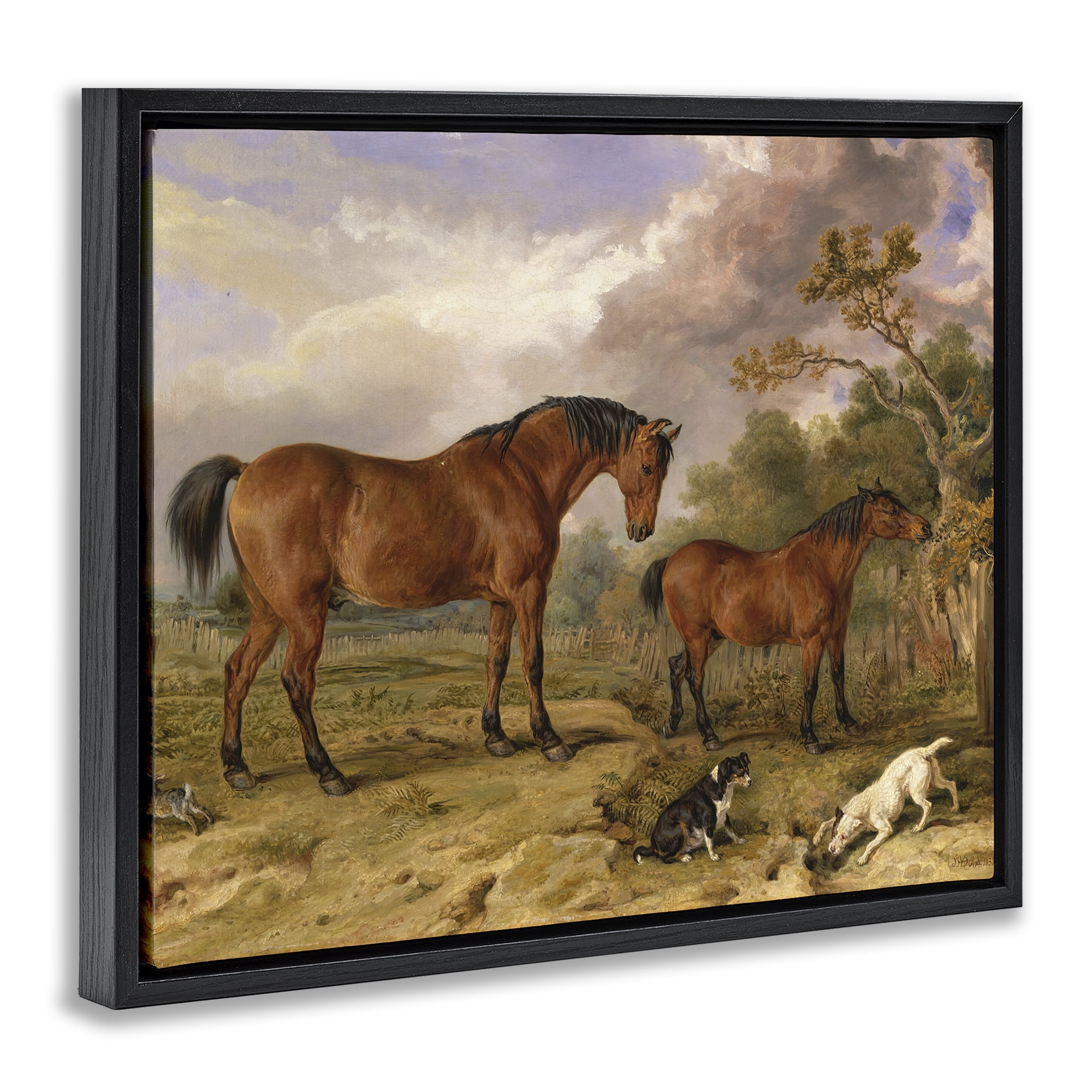 Stupell Industries Classic Portrait of Horses Black Framed Floater Canvas Wall Art, design by Tina LeCour