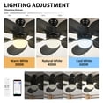 thumbnail image 3 of DEXTRUS 52 Inch Tropical Ceiling Fan with LED Light and Remote,3 Ways Control,Black Smart Palm Leaf Ceiling Fan with Alexa, 3 of 8