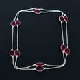 thumbnail image 2 of Pink Rubellite 925 Sterling Silver Jewelry Oval Gemstone Necklace 36" VJ 255, 2 of 4