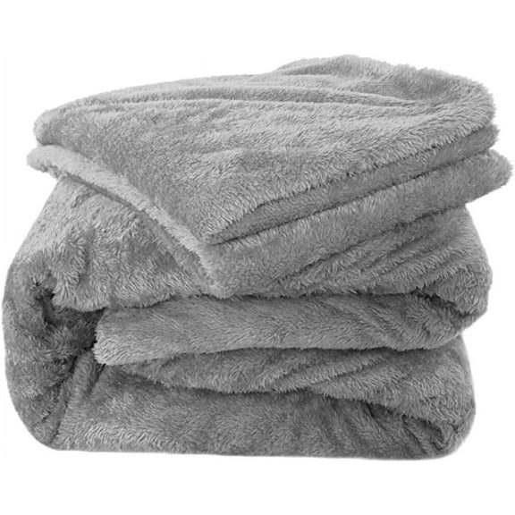 Fluffy Teddy Fleece Fitted Sheet King Grey - 1 Deep Pocket Furry Fleece Fitted Sheet and 2 Piece Pillowcases