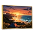 thumbnail image 2 of Designart "Coastal Retreat with Camping Tents II" Landscapes Framed Wall Art - Country Yellow Camping Travel Bedroom Framed Canvas Wall Art, 2 of 6