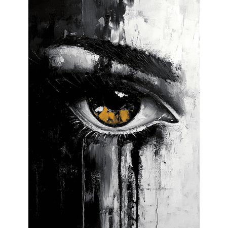 Abstract Golden Eye Canvas Painting Wall Art, Perfect for Living Room, Bedroom, Office, Gallery Wall, and Modern Home Decor.