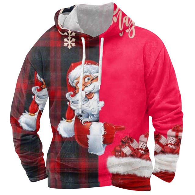 VBARHMQRT Navy Sweatshirt Men's Christmas Collection Printed Stylish and Comfortable Hoodie