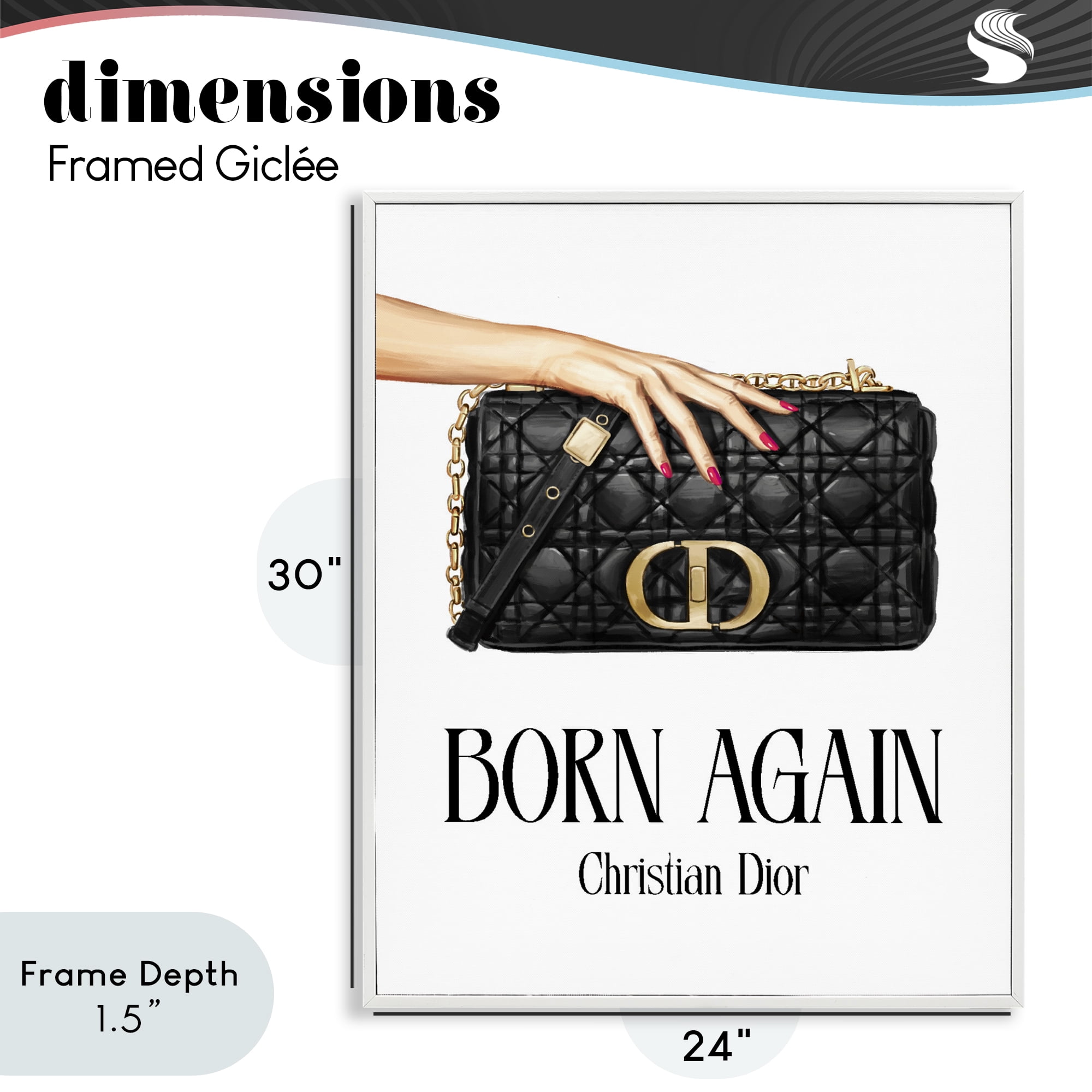 Stupell Industries Born Again Christian Luxury White Framed Giclee Art, design by Ziwei Li