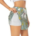thumbnail image 1 of Balery Cute Farm Birds Pantalones cortos deportivos para mujer con forro y dos bolsillos, elásticos, para entrenamiento, gimnasio, yoga-XX-Large, 1 of 7