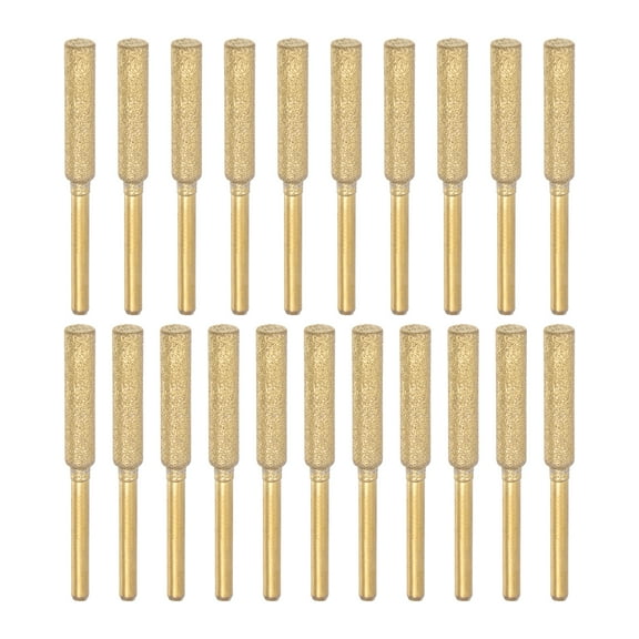Uxcell 3/16 Inch Diamond Chainsaw Sharpener Sharpening Stone Grinding File, Gold 21 Pcs