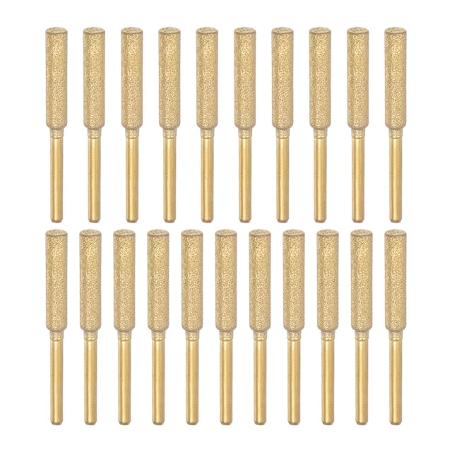 Unique Bargains 3/16 Inch Diamond Chainsaw Sharpener Sharpening Stone Grinding File, Gold 21 Pcs