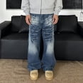 thumbnail image 2 of Jeans pour Hommes Classification de Produit Rue Haute Jambe Droite Jeans Déchirés pour Pantalon Grand Rétro Coupe Ample Titre du Produit, 2 of 5