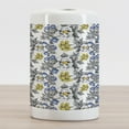 thumbnail image 2 of Garden Ceramic Toothbrush Holder, Romantic Peony Hydrangea and Blue Violet Blossoms in Sketch Art Style, Decorative Versatile Countertop for Bathroom, 4.5" X 2.7", Dark Grey Yellow, 2 of 4
