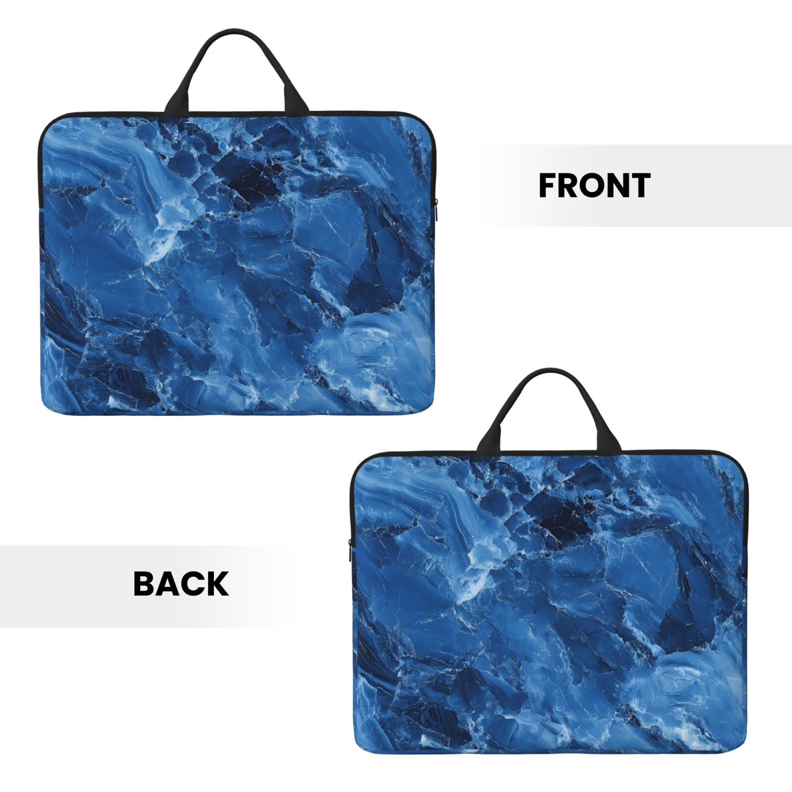 Laptop Sleeve Bag For Women Men 14inch Waterproof Durable Protective Computer Carrying Cover Handle Laptop Case Bag Royalblue Marble_3