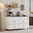 thumbnail image 3 of Joaxswe 7 Drawer Dresser for Bedroom, Modern Chest of Drawers, Modern Dresser for Storage Clothes, Wooden Storage Cabinet for Bedroom, Hallway, Living Room, Entryway - White, 3 of 8