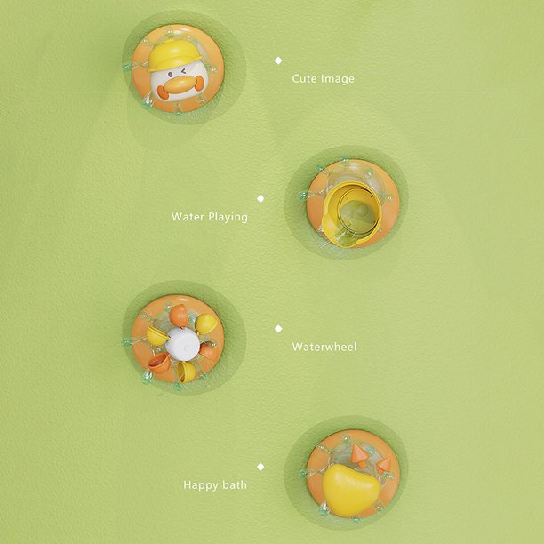 Rueda Hidráulica De Pato Lindo Juguete de rueda hidráulica duradero, taza de agua, juguete de aspersor de pato para juguetes de niños (amarillo) Likrtyny libre de BPA