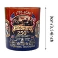 thumbnail image 3 of Patriotic 250th Anniversary Whiskey Glass, Independence Day, Etched Design, 3 of 6