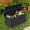 thumbnail image 2 of fazzn 260 Gallon Resin Deck Box Waterproof Outdoor Storage Box for Patio Furniture Pool Accessories Indoor Storage for Cushion Garden Tools (Black pattern), 2 of 7