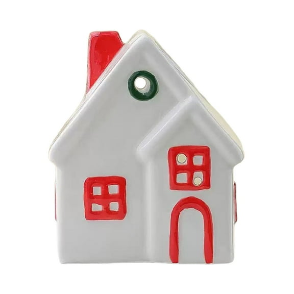 HomeDM Christmas House Candle Holders Ornament, Villages Candle Holder for Valentine's Day Table Centerpieces Weddings Party Decorations
