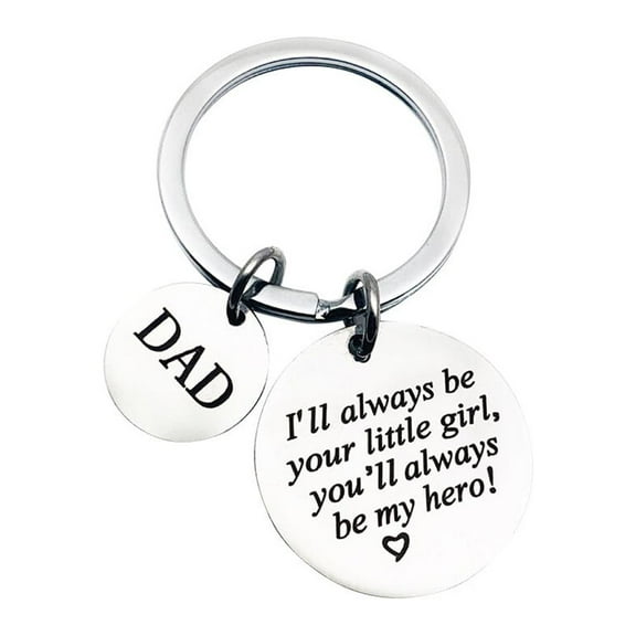 Eease Father’s Day Gift Dad Gift from Daughter for Birthday I'll Always Be Your Little Girl You Will Always Be My Hero Keychain
