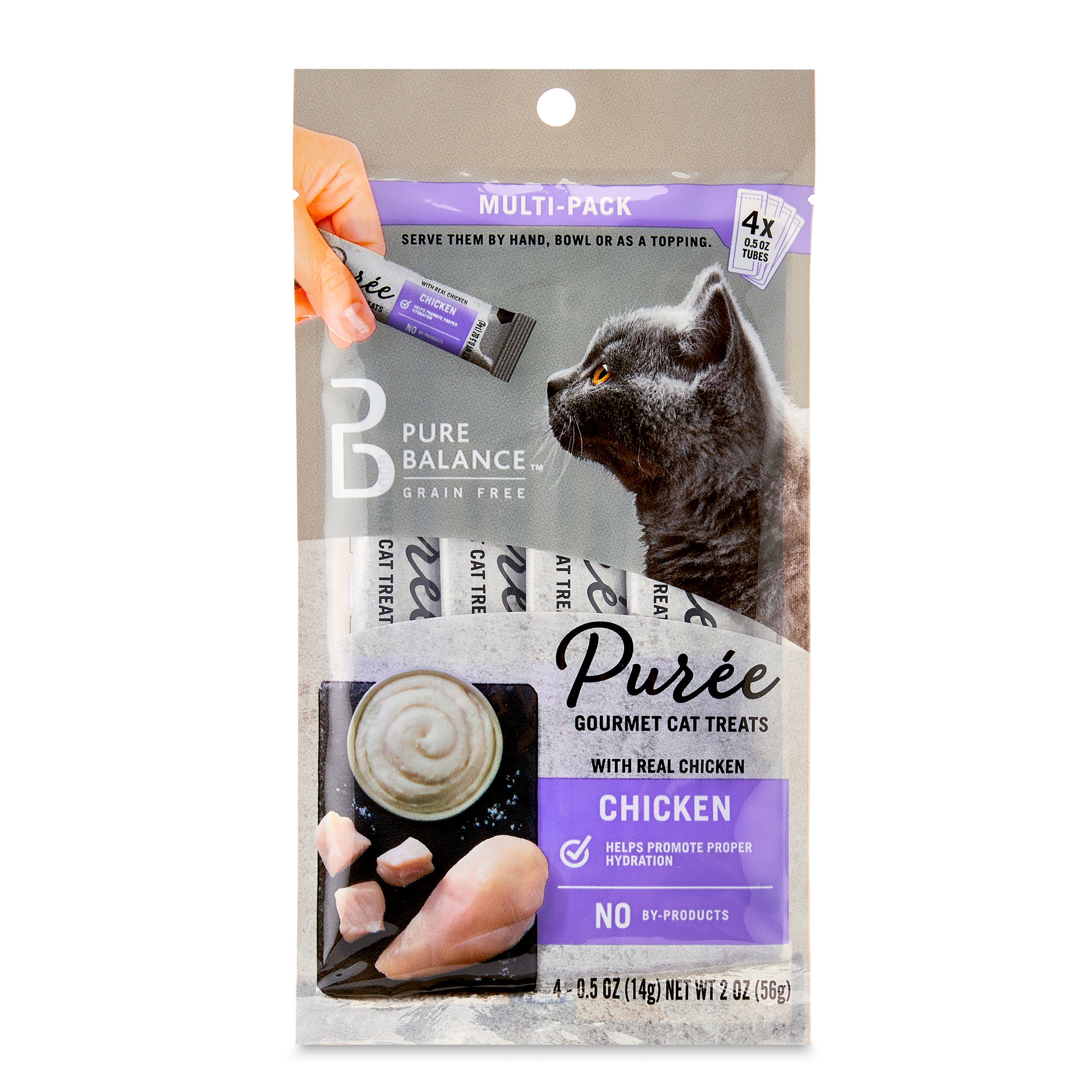 Pure Balance Puree Gourmet Cat Treats with Real Chicken, 0.5 oz, 4