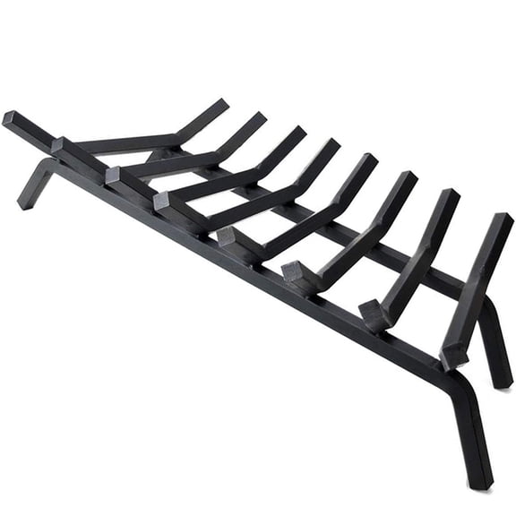CQSXDA Heavy Duty Solid Cast Iron Firewood Log Burning Rack Fireplace Grate For Inside Fireplace & Outdoor Fire Pit Use, 33 inch