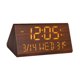 thumbnail image 4 of Reloj despertador digital LED Reloj digital LED Pantalla de hora Madera Regalo moderno Marrón, 4 of 9