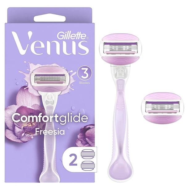 Maquinilla de afeitar Gillette Venus ComfortGlide Freesia, 1 mango y 2 recambios