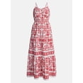 thumbnail image 5 of Time and Tru Women's Sleeveless Tiered Cotton Maxi Dress, Sizes XS-XXXL, 5 of 5
