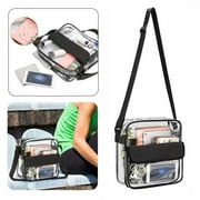 TSV Clear Crossbody Purse Bag, NFL Stadium Approved Transparent Shoulder Bag, See Through Gym Zippered Tote Bag with Adjustable Shoulder Strap, Waterproof Tote for Work Sports Games
