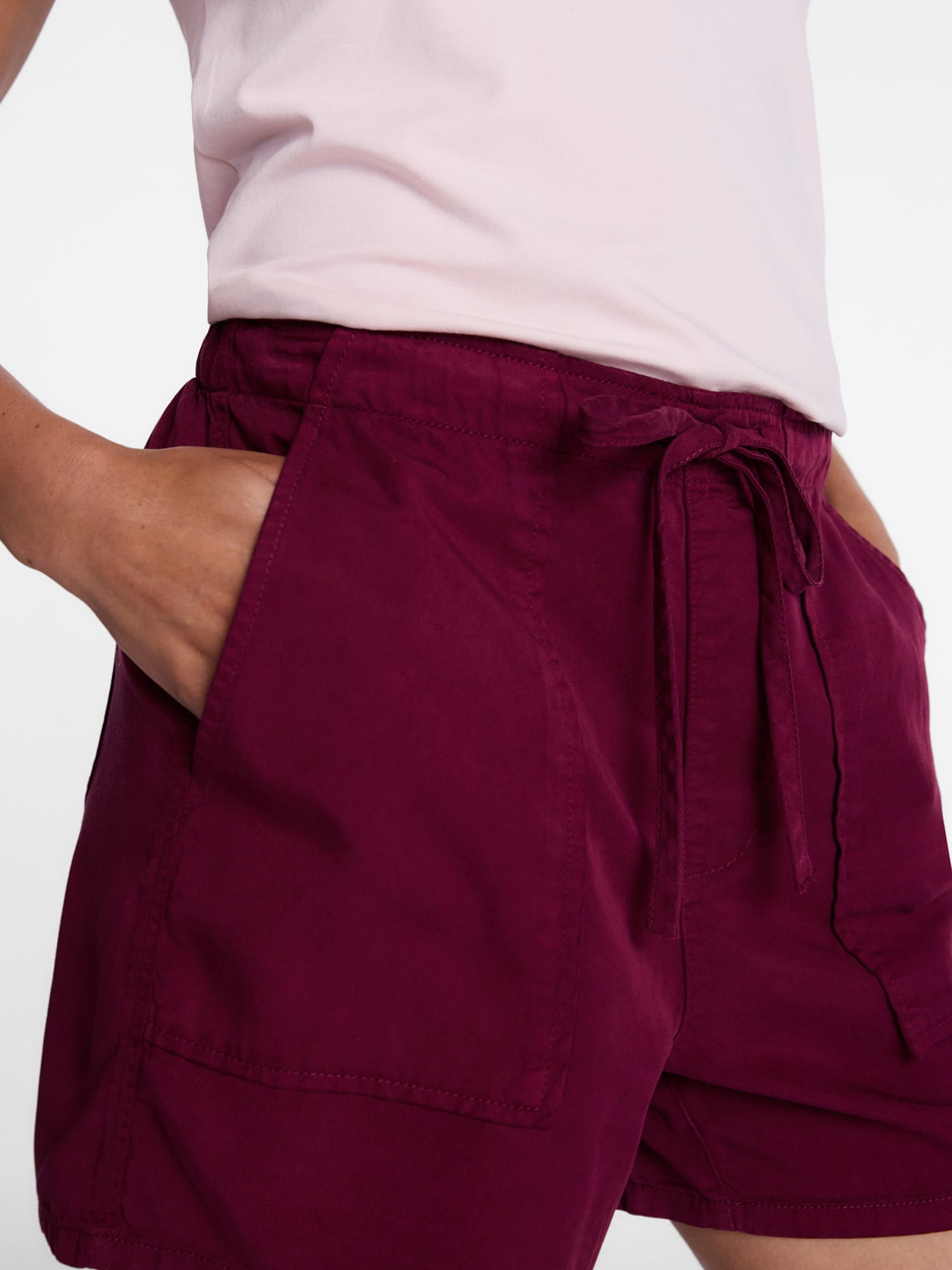 Time and Tru Women's Soft Utility Shorts, 4" Inseam, Sizes XS-XXXL