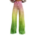 thumbnail image 2 of Delayuji Women's Casual Loose Wide Leg Pants Gradient Color White Point Printed With Pockets, 2 of 7