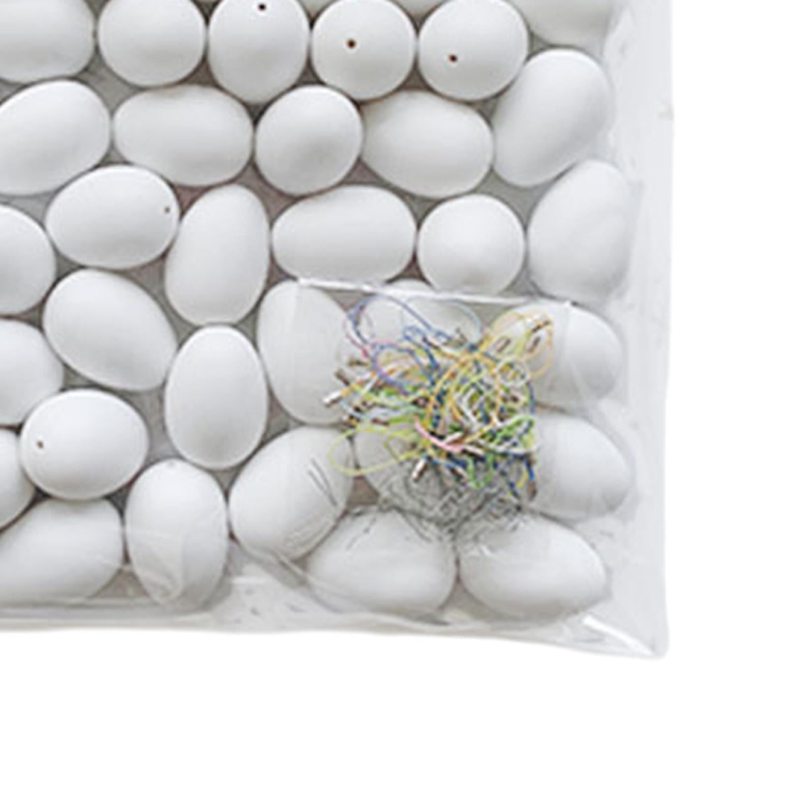 FVDPWYE Fake Eggs Easter Decor Blank Crafting Smooth DIY Crafts for School Projects Home White Hook 50