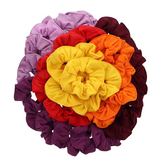 Motique Accessories 36 Pcs Large Solid Scrunchies Hair Elastics for Adult Female - Bright Mix