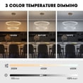 thumbnail image 5 of HOOMEDELIER 2 Rings Modern Crystal Chandelier Lighting Led Gold Pendant Lamp Fixture with 3 Adjustable Color Temperature, 5 of 12