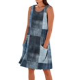 thumbnail image 3 of Clearance under10!Plus Size Women's Summer Dresses Printing Casual Sleeveless Linen Loose Fitting Midi Dress With Pockets,Size S-XXXL, 3 of 6