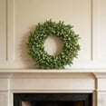 thumbnail image 4 of 22/24 Inch Artificial Boxwood Wreath, Faux Green Leaf Wreath for Front Door, Year-Round Greenery Wreath for Home Wall Window Porch Farmhouse Wedding Party Decor, 4 of 10