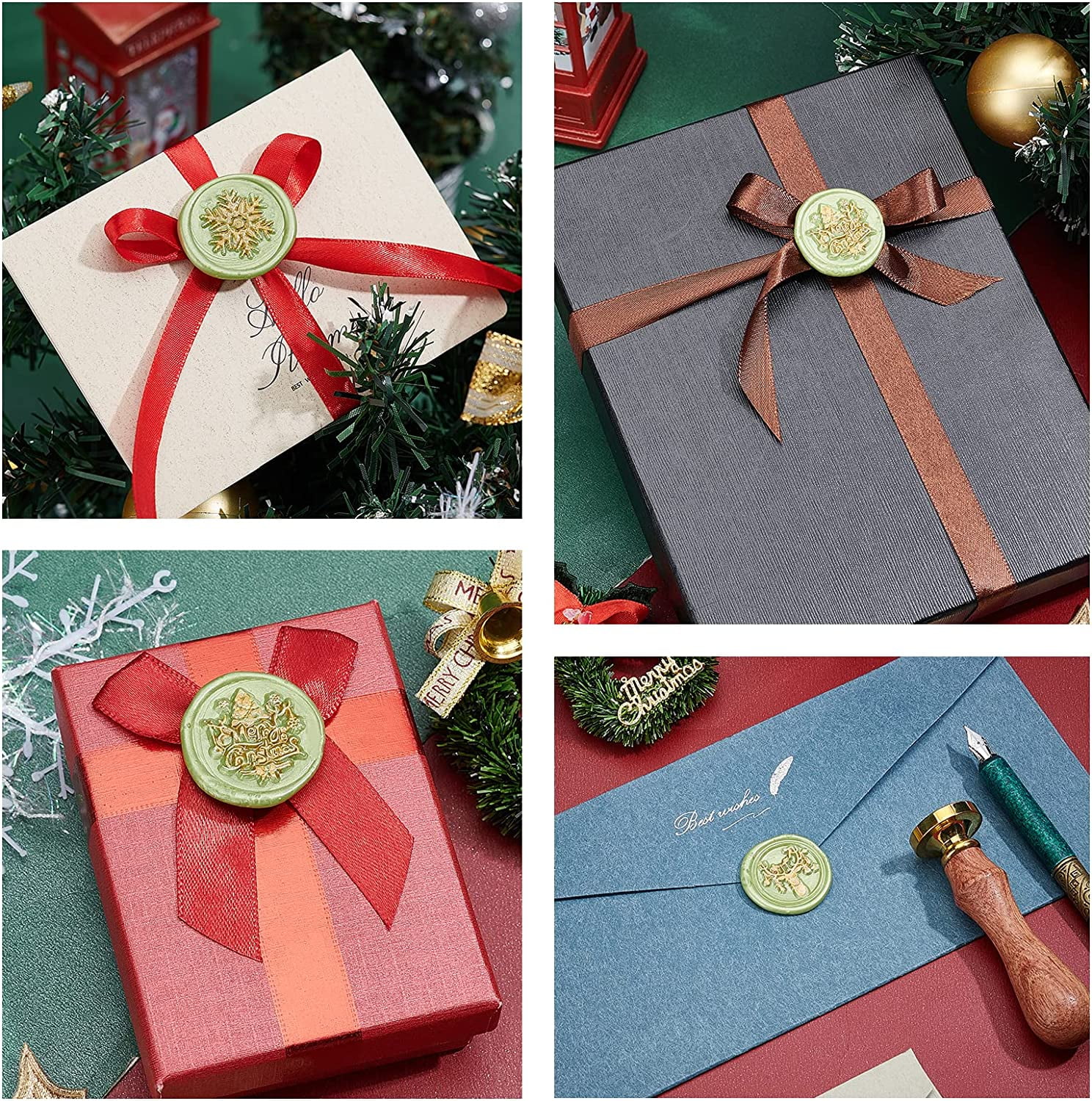 Wax Seal Kit 300PCS Wax Seal Beads 10 Colours with Wax Melting Spoon Cat Wax Seal Stamp Candles Marking Pens and Envelopes Set for Invitation Cards Gift Decoration DIY