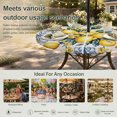 thumbnail image 6 of Round Outdoor Tablecloth with Umbrella Hole and Zipper, Yellow Lemon Tablecloth with Elastic Waterproof, Middle Century Blue Italian Textured Patio Table Covers for 31" - 35" Picnic Pool Tables, 6 of 9