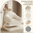 thumbnail image 4 of Renwick Convertible Sofa Bed 2-in-1 Folding Sleep Chair Bed Corduroy Couch with Armrests for Living Room and Bedroom, Beige, 4 of 9