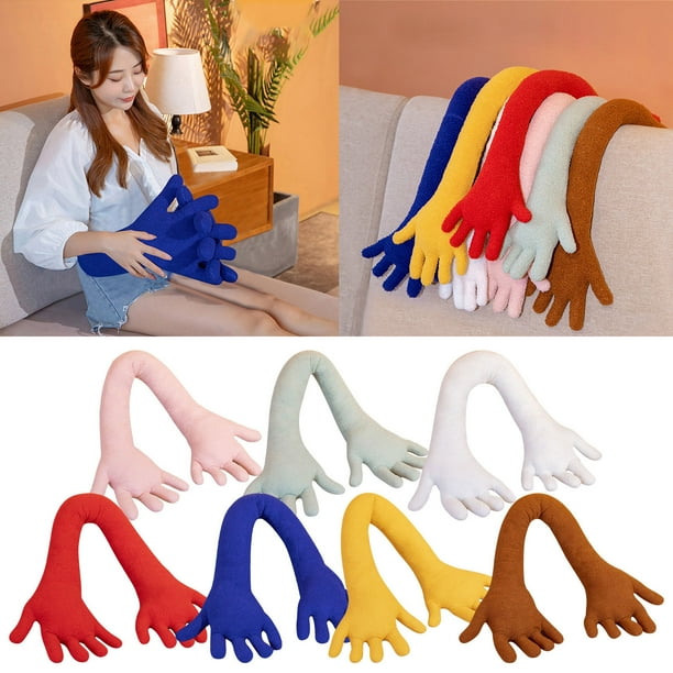 Almohada de mano divertida con brazos largos para dormir - Cojín suave para abrazos y abrazos, regalo perfecto para parejas