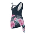 thumbnail image 7 of SEANATIVE Girls One-Piece Bathing Suit with Mesh Wrap Skirt Swimsuit Back Cutout Design Swimwear Trendy Swimsuits for Teen Kid Young Girls, Size 11-12, Pink Hibiscus Flower Dark Teal, 7 of 7