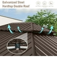thumbnail image 3 of TOTAL Outdoor 12x16 ft Hardtop Gazebo Canopy Metal with Galvanized Steel Double Roof,Curtain & Netting for Patio Deck Backyard, Brown, 3 of 8