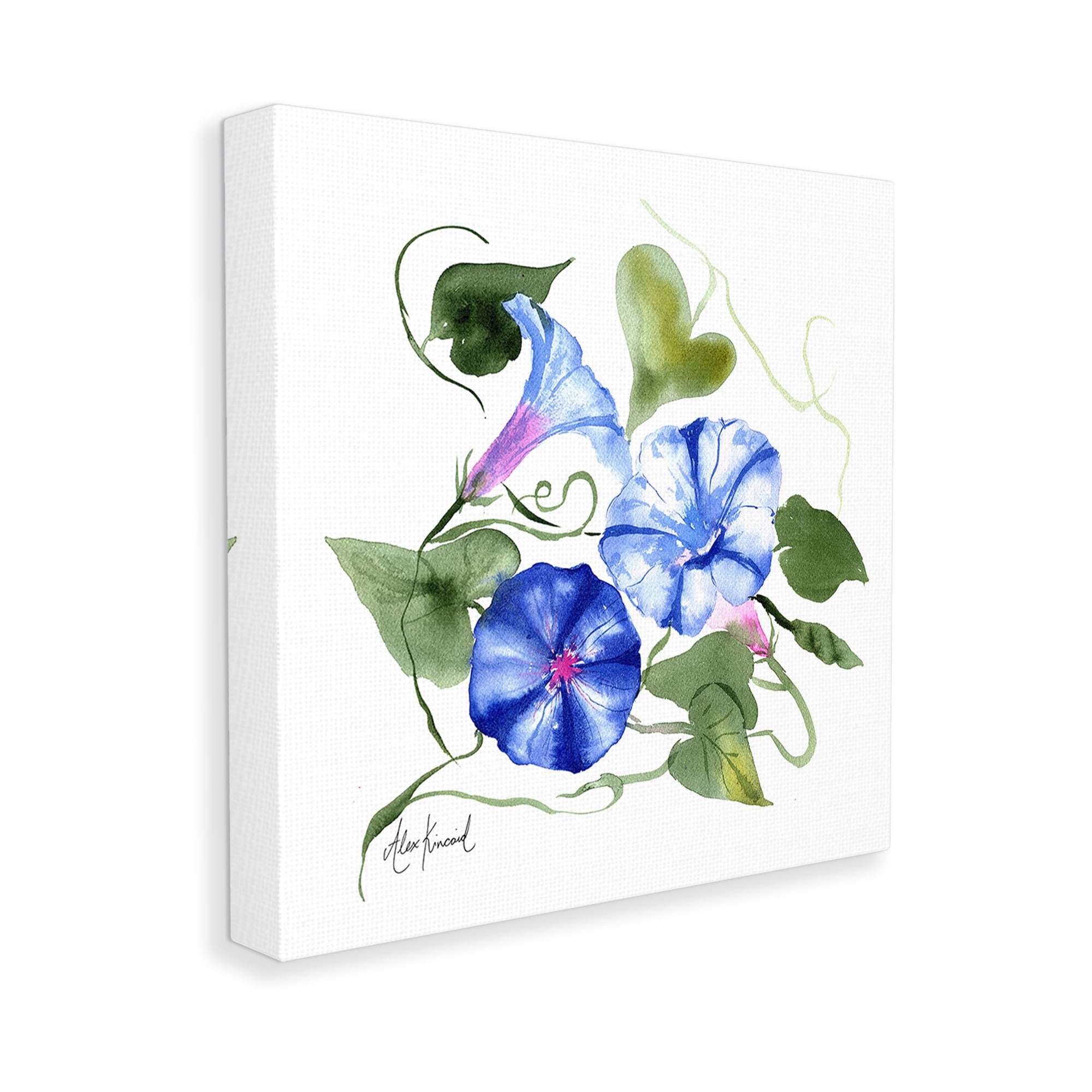 Stupell Industries Minimal Morning Glories Botanical & Floral Painting Gallery Wrapped Canvas Art Print Wall Art, 36 x 36