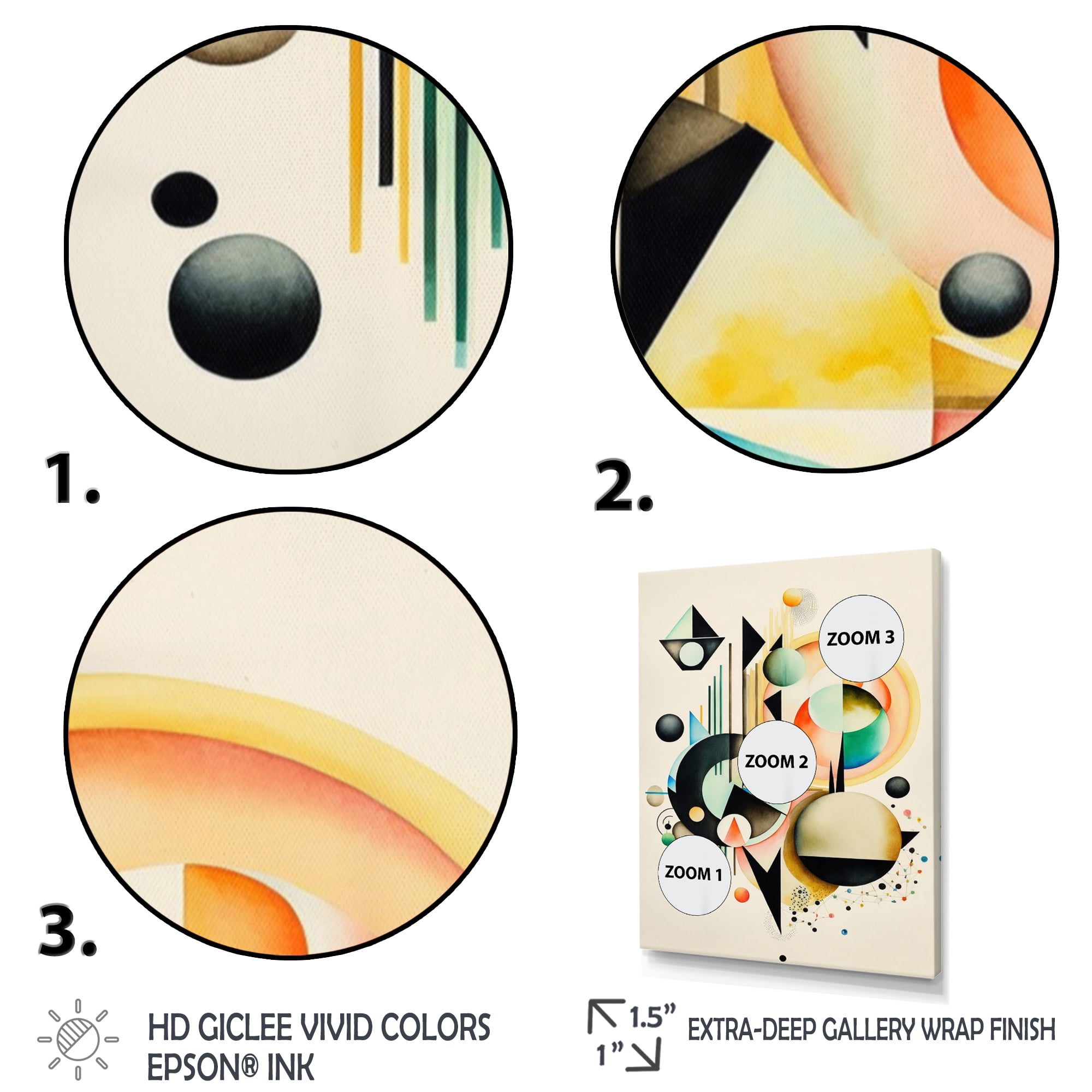 Designart Pastel Minimalist Multi Shape Art IV Canvas Wall Art
