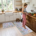 thumbnail image 3 of Findosom Floral Non-Slip Kitchen Rugs Set of 2,Washable Kitchen Mat Farmhouse Kitchen Floor Mats Runner for Home Sink Entrance Laundry Hallway,20"x32"+20"x47" Gray, 3 of 8