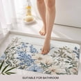 thumbnail image 6 of Blue Floral Spring Doormat Outdoor Entrance 20"x31.5", Summer Botanical Flower Vintage Absorb Moisture Dirt Door Mats, Non-Slip Rubber Backing Floor Mats Indoor, Low-Profile Front Door Rugs, 6 of 9